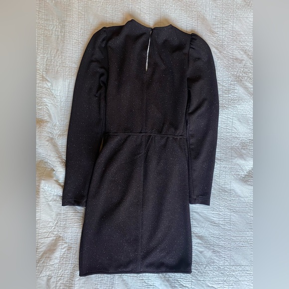 Black Long Sleeved Sparkly Cocktail Dress - Picture 2 of 4